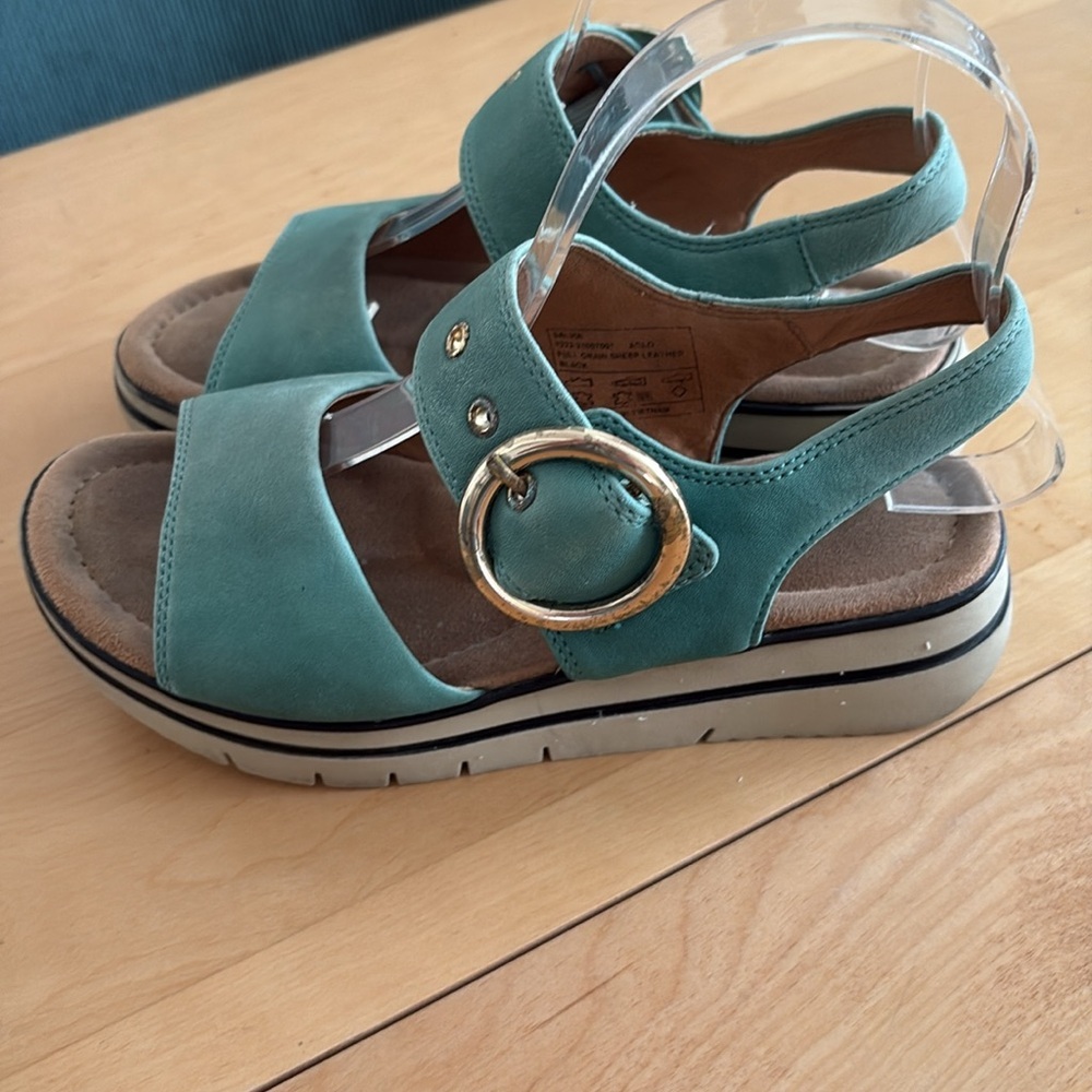 Salvia Women’s Teal Slingback Wedge Sandals
